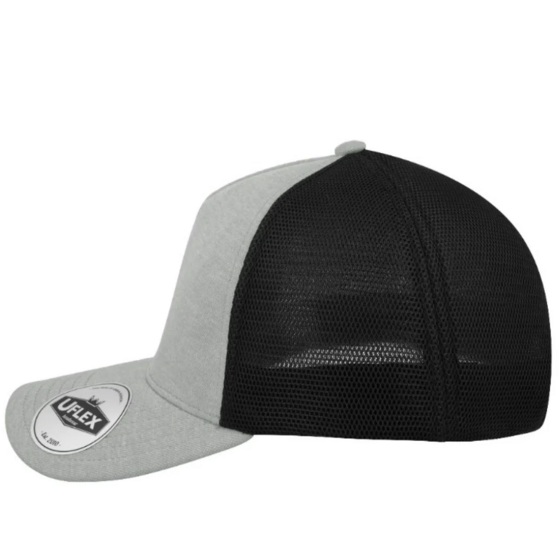 5 Panel RQ Trucker Cap 65% Polyester | 30% Cotton | 5% Spandex
Peak: Pre-Curved Peak
Polysnap

AVAILABLE NON BRANDED AND BRANDED.  CONTACT US FOR A QUOTE