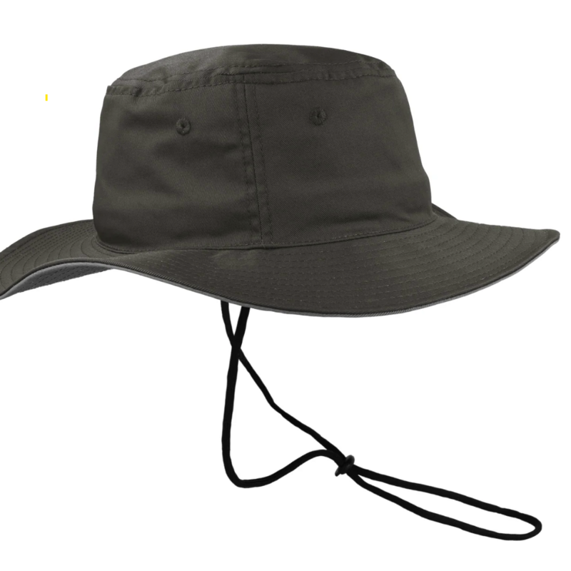 Bushy Floppy Hat 
65% Polyester and 35% Cotton
Drawcord
Sizes : S/M (57cm-58cm) L/XL (59cm-60cm)